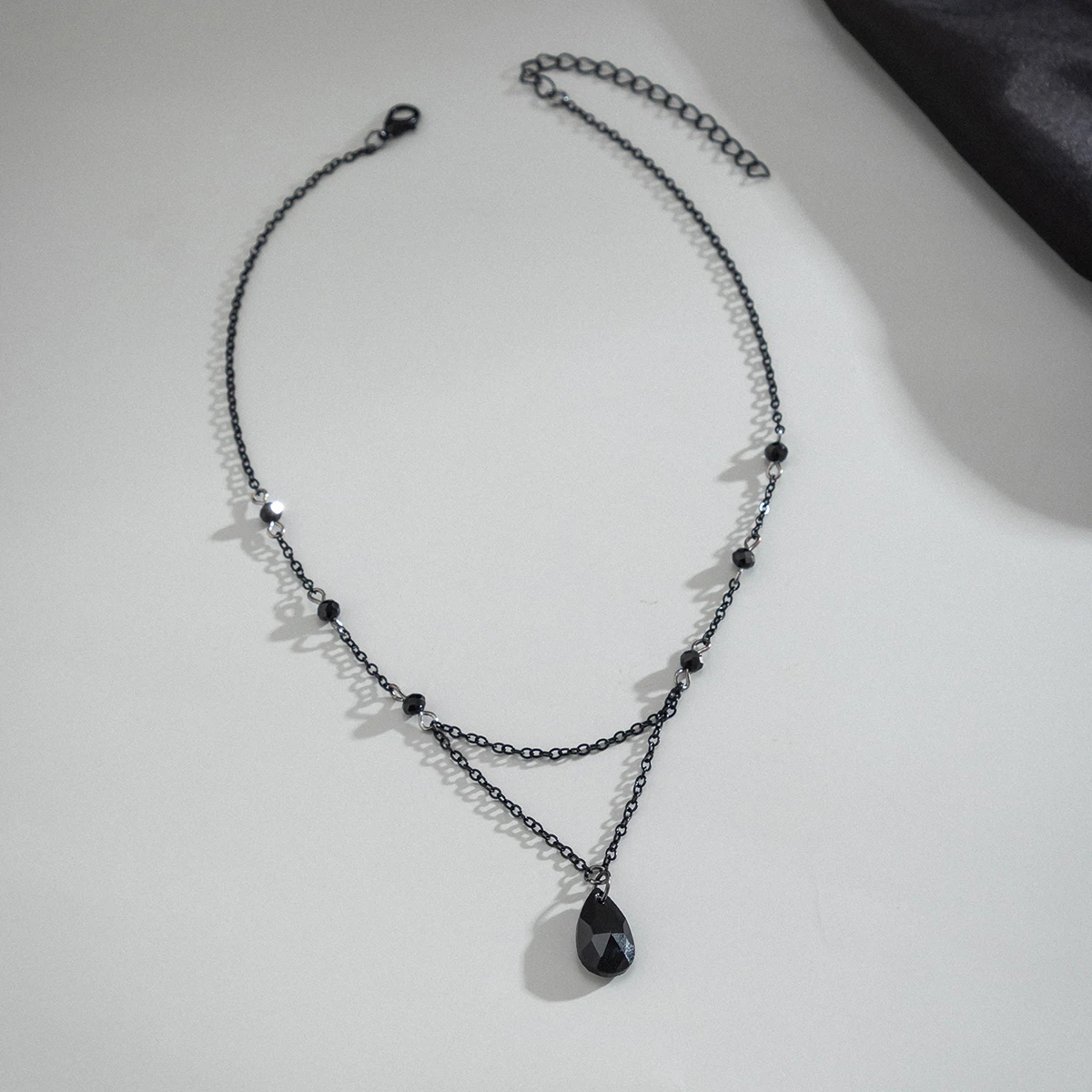 Ingemark mehr schicht ige schwarze Wasser tropfen Kristall Anhänger Choker Halskette Frauen Kragen Vintage Link Choker Y2k Schmuck Zubehör – Detail 13