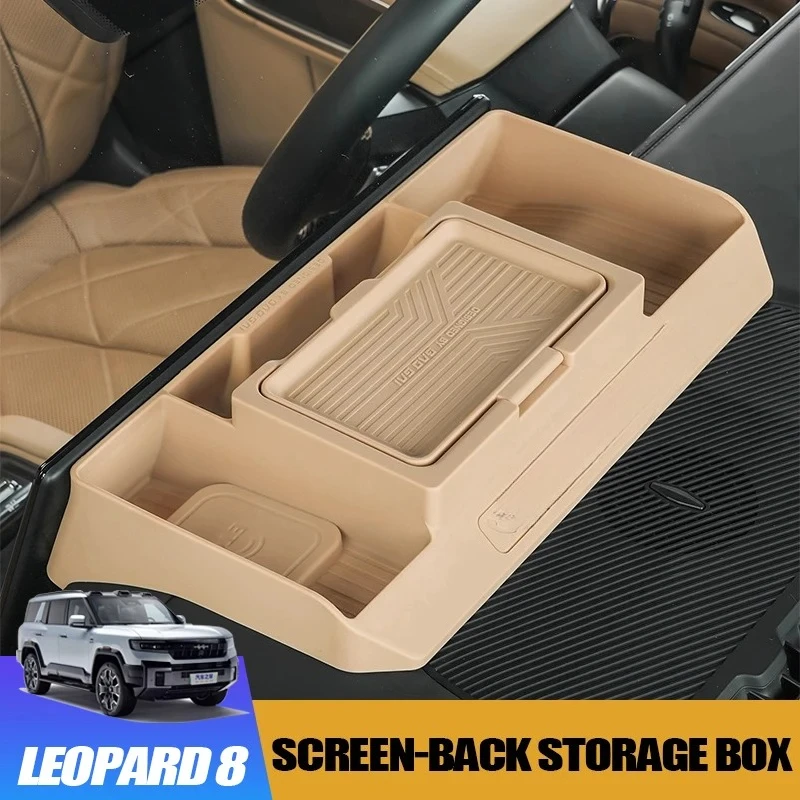 Multi-Functional Screen-Back Storage Box for BYD Leopard 8 Center Console Screen Organizer Interior Modification Accessory