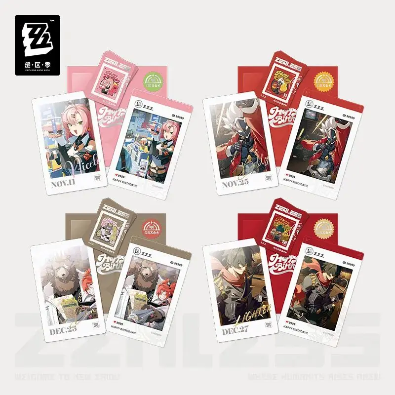 

miHoYo Official Game Zenless Zone Zero HB2U Series Nicole Lighter Ben Birthday Commemorate Set Cosplay Anime Sticker Photo Card