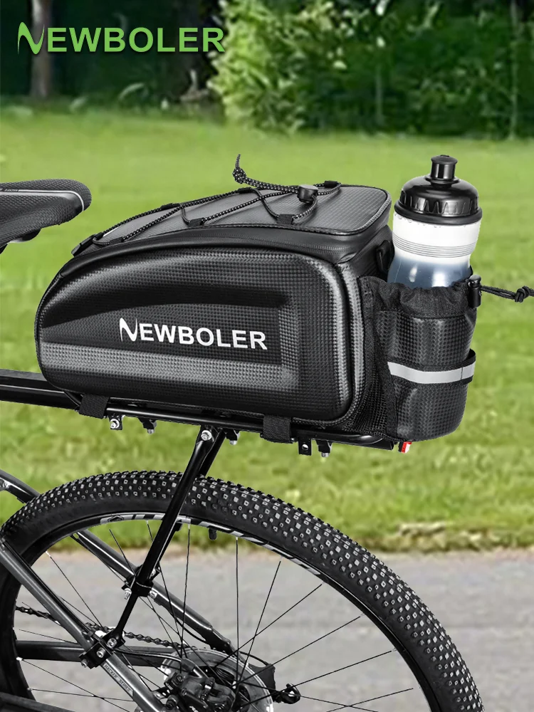 AliExpress NEWBOLER Hard Shell Bicycle Trunk Bag Large Capacity Waterproof Bike Rear Seat Rack Bag Bike Shoulder Bag For MTB Cycling E-Bike