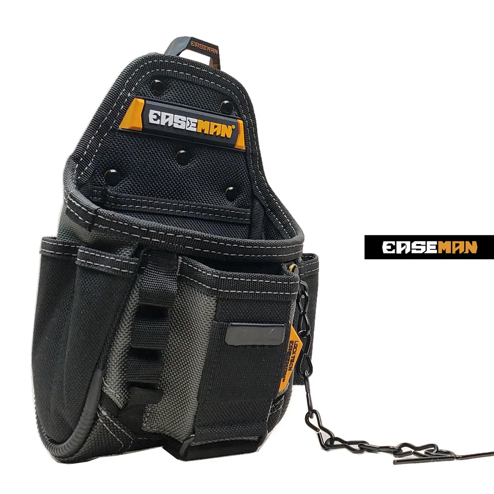 EASEMAN-Heavy Duty Ferramenta Belt Bag com suporte traseiro, Organizador Gancho Rápido, Oxford Pano Ferramenta De Armazenamento, Ferramentas