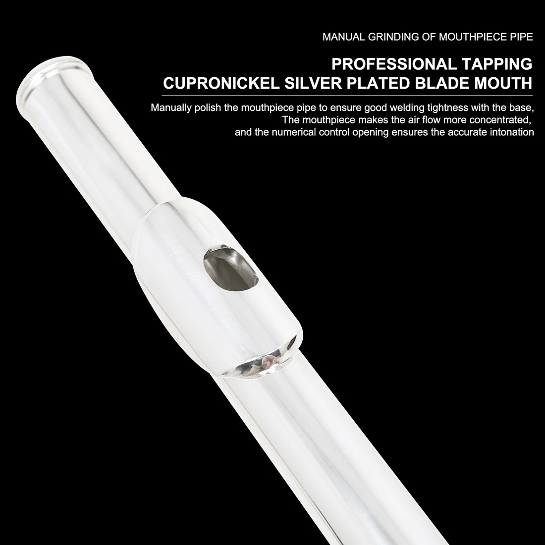 

SLADE 16 C-Slot Holes Flute Adjustable Closed Hole White Copper Silver Plated Curved E-key Flute Student with Box Cleaning Kit