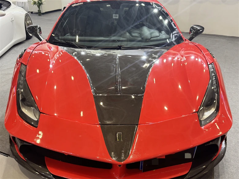Capó de Fibra de Carbono Estilo M para Ferrari 488 GTB Spider, Actualización con Capó de Fibra de Carbono 488