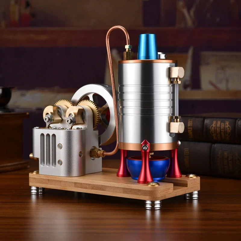 

Startable Steam Engine Model Kit Vertical Retro with Heating Boiler Real Start CNC Manufacturing Fine Metal Model Toy Gift