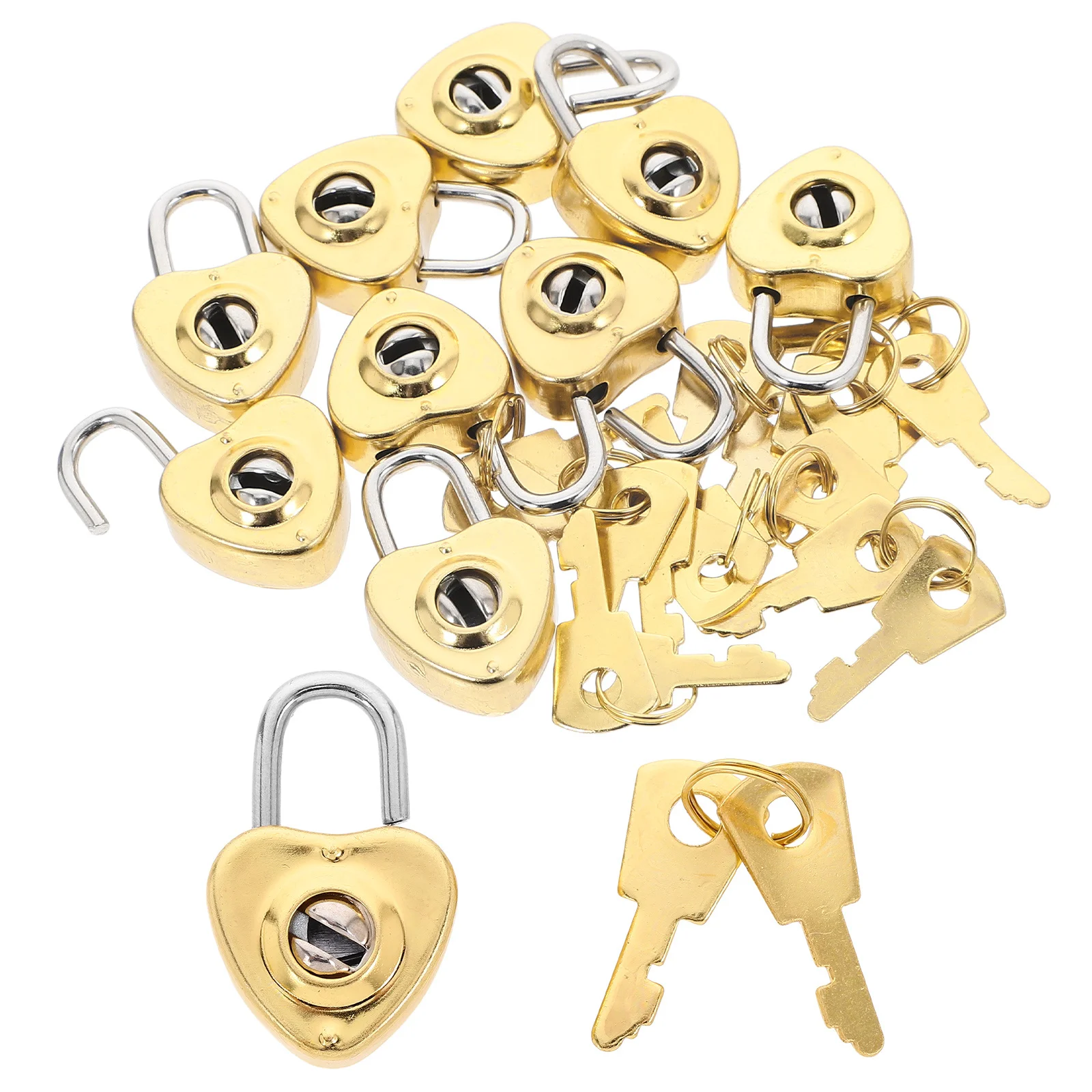

1Set Mini Heart Shaped Lock Small Craft Padlock Decorative Lock for Jewelry Box Diary Storage Vintage Locks Mini Box Locks
