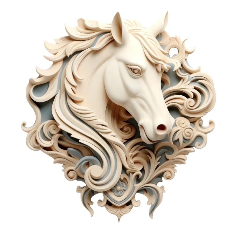 High-End Dessert Chocolate Fondant Decoration Making Mold, Palace-Style Horse Head Silicone Mold, High-Precision Complex Pattern Mold