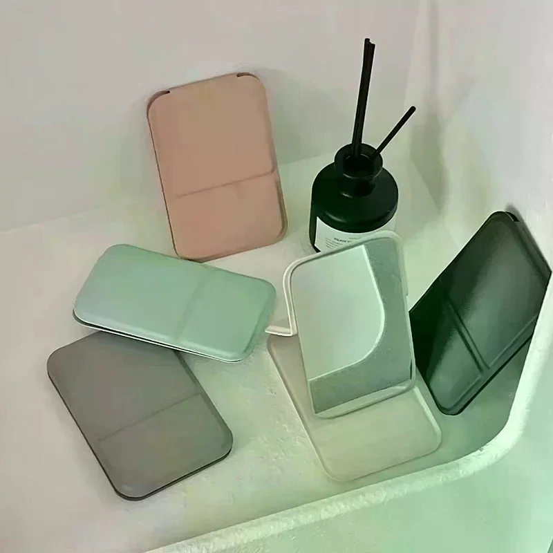 Desktop Stand Mirror High Definition Folding Makeup Mirror Light Weight Easy To Carry Vanity Mirror Cosmetic Tools Hand-held