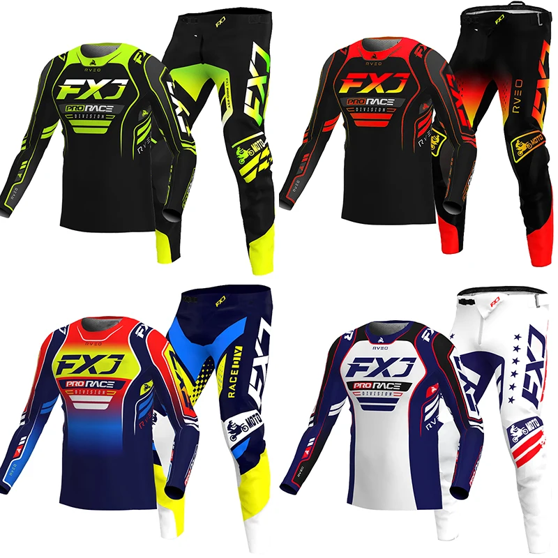 NEW 2026 FXJ red enduro motocross  jersey and pants mx gear set motorbike clothing mtb carracing suit Off Road equipment