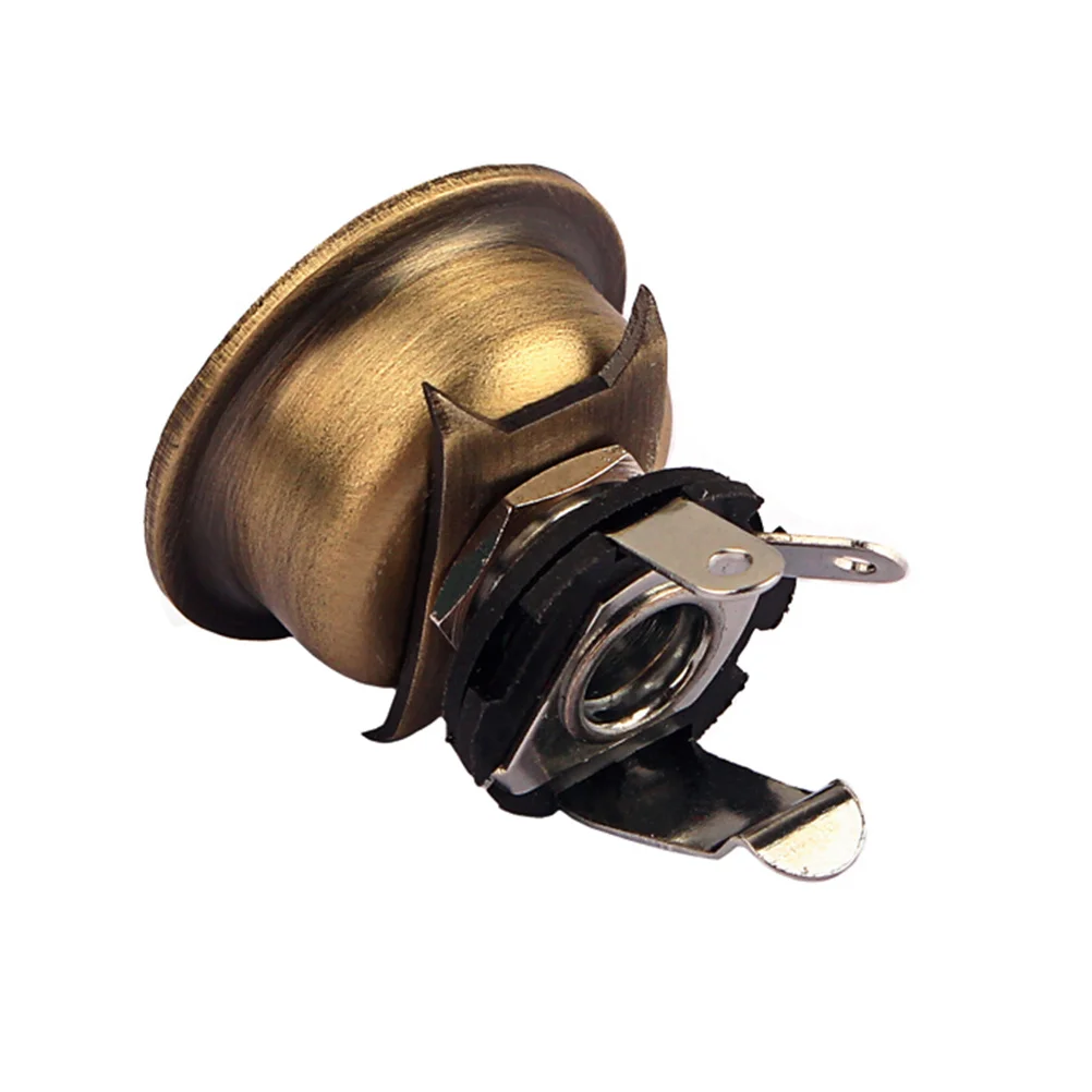 

1 pc 6.35Mm 1/4" Guitar Output Jack Socket Iron Copper Material Chrome Nut Washer Glossy Surface Replacement For Electric Bass