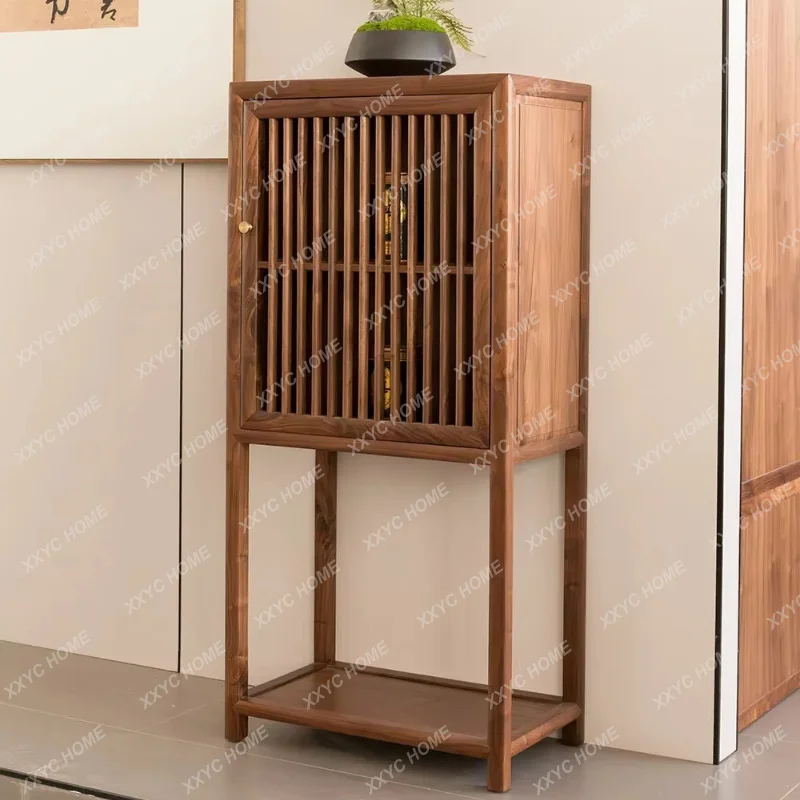 XX New Chinese  black walnut corner cabinet solid wood storage cabinet storage side cabinet mortise and tenon