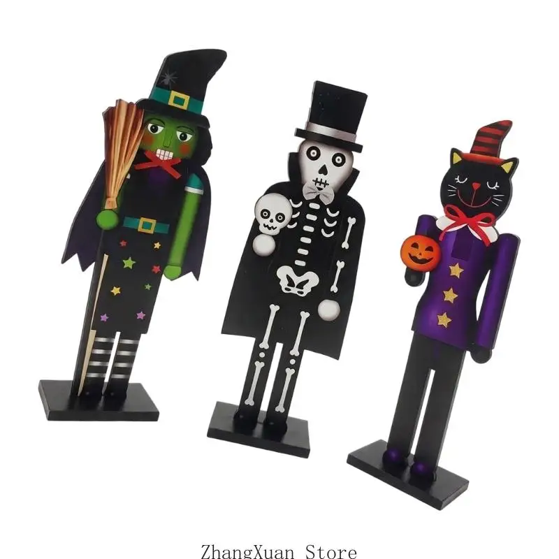 Halloween-Thanksgiving-Holzfiguren-Akzent, 25 großes Regalstück für den Innenbereich für Herbsteingang und Flurtisch, 3 x – Detail 8