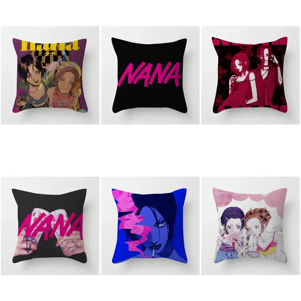 Housse de coussin imprimée double face Anime NANA cool girl, en peluche courte, adaptée aux salons, chambres à coucher, canapés, housse de coussin décorative