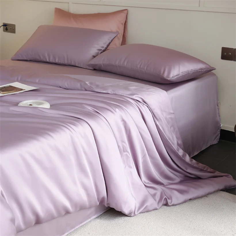 Mulberry Zijden Beddengoedset Luxe Natuurlijke 100% Zijden Dekbedovertrekset Laken Kussensloop Enkel Dubbel Laken King Queen Size