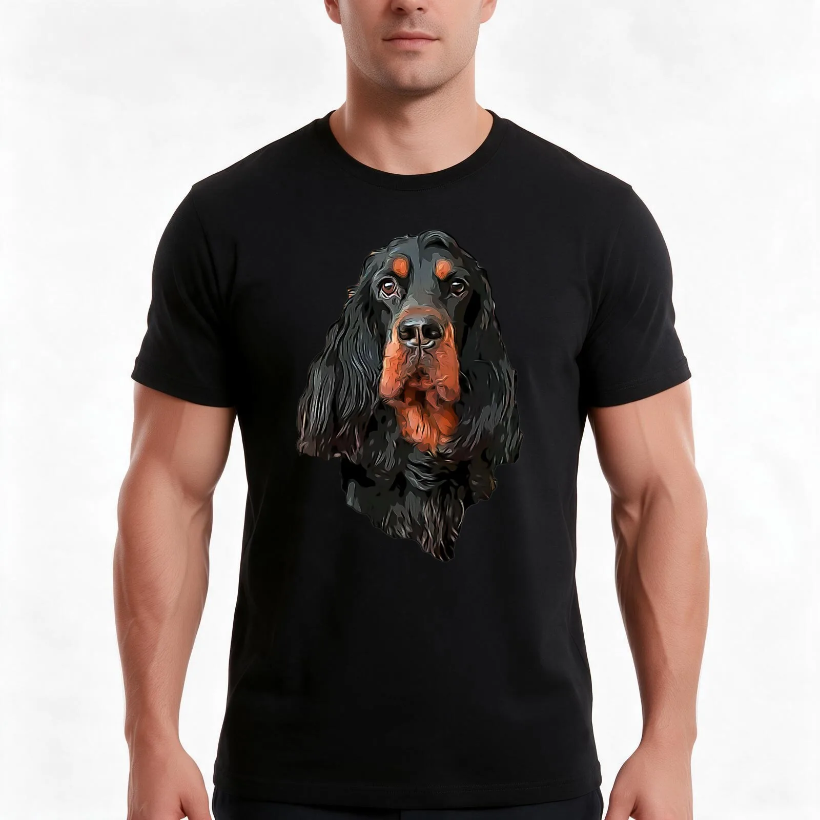 Gordon Setter - Stunning Artistic Portrait T-Shirt Summer Casual Cotton Tee Oversized Streetwear Tops Vintage Graphic Print