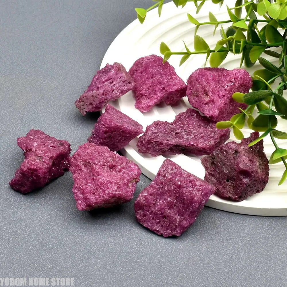 Natural Stones Red Corundum Ruby Crystal Specimen Wicca Mineral Healing Gemstone Aquarium Decoration DIY Jewelry Making Home