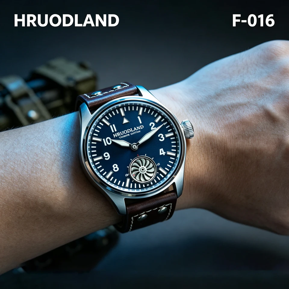 Hruodland 2026 New F016 Pilot Men's Mechanical Watch BGW-9