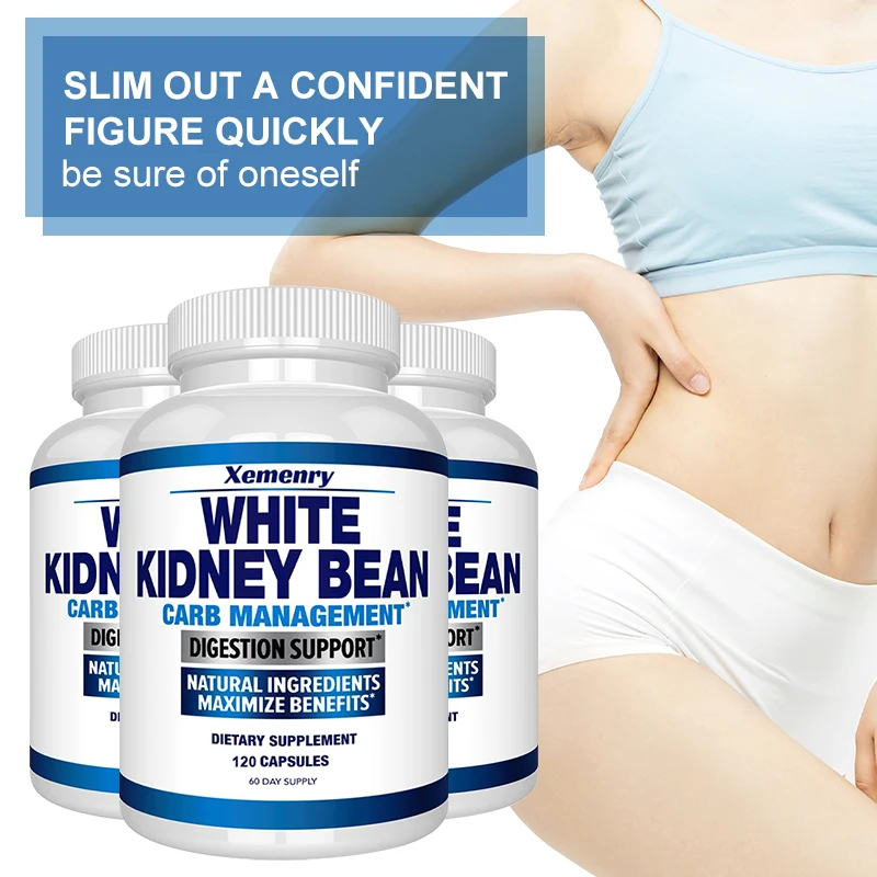 White Kidney Bean Capsules - It Supports Healthy Gastrointestinal Function, Promotes Metabolism, and Improves Digestion, Non-GMO