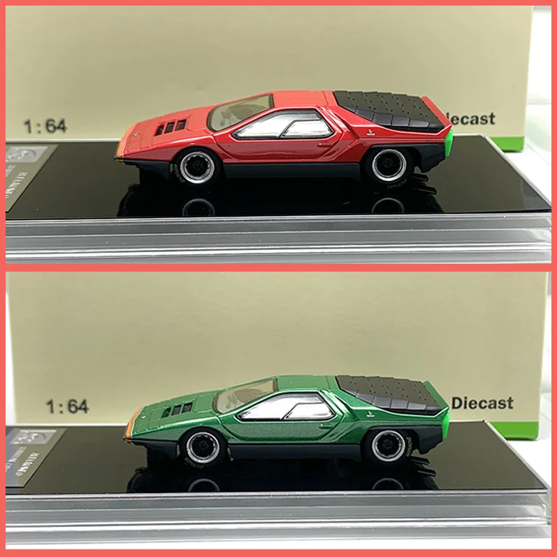 Коллекционная модель автомобиля ROMEO 33 BERTONE CARABO 1968 года, масштаб 1:64, из литого металла, украшенная, для праздников, игрушка, сувенир, подарок