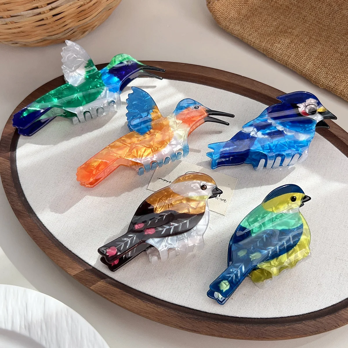 

New Colorful Cartoon Hummingbird Parrot Crab Hair Claw Clip For Women Girls Funny Bird Hairpin Barrettes Hair Accessories Tool