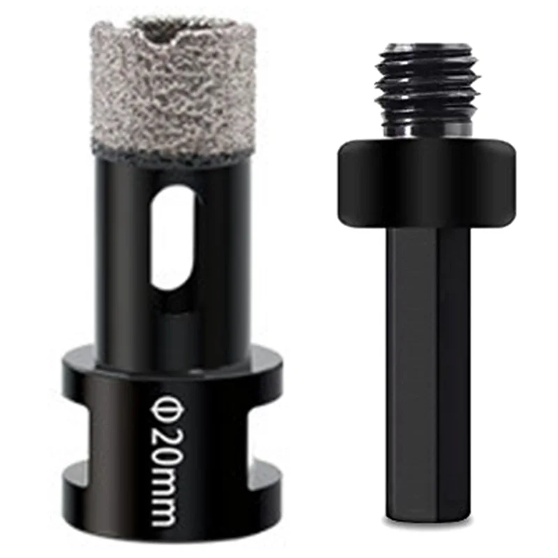 A96Q-Dry Diamond Core Drill Bits 20mm Tile Hole Saws for Porcelain Ceramic Tile Granite Marble Stone Brick Vacuum Brazed