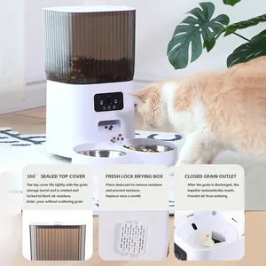 5L Doppelschalen Smart Automatic Cat Feeder mit Kamera Kamera ertrunkenes Lebensmittelspender für Haustiere Smart Voice Recorder Automatic Dog Food 12 Hauptverkäufe intelligentes Essen - №10
