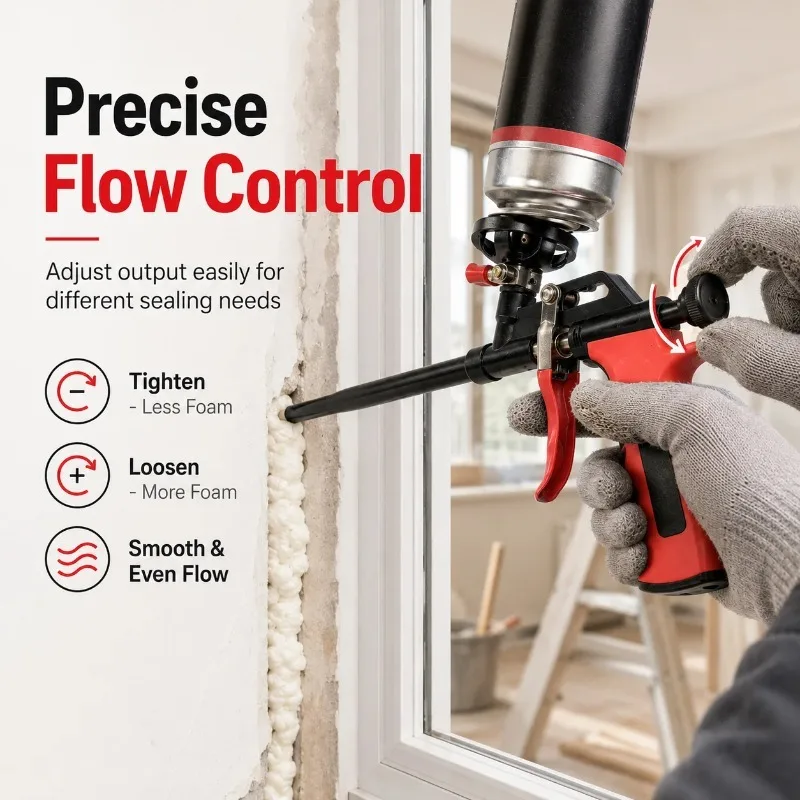 All-Metal No-Clean Foam Gun Durable PU Foam Sealant Applicator for Construction Home Renovation Insulation Caulking Tool