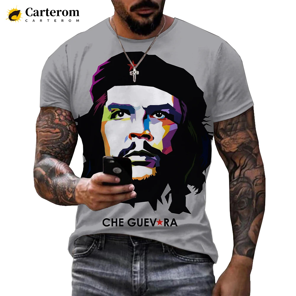 2023 The Latest Men\'s Fashion Great Famous Hero Che Guevara 3D Printed T-shirt Summer Fashion Casual Oversized T-shirtt