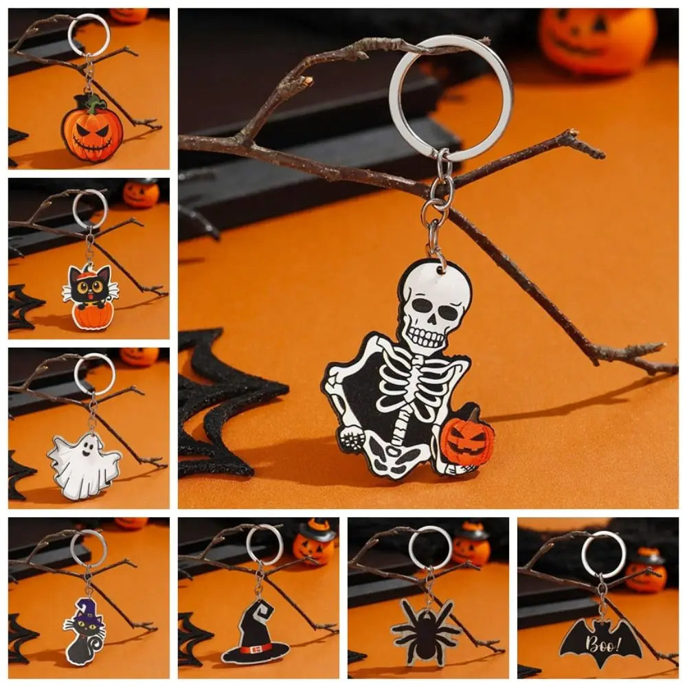 

Cute Bag Pendants Pumpkin Ghost Witch Hat Keychain Bag Charms Key Holder Halloween Keychain Key Ring Car Hanging Birthday Gifts