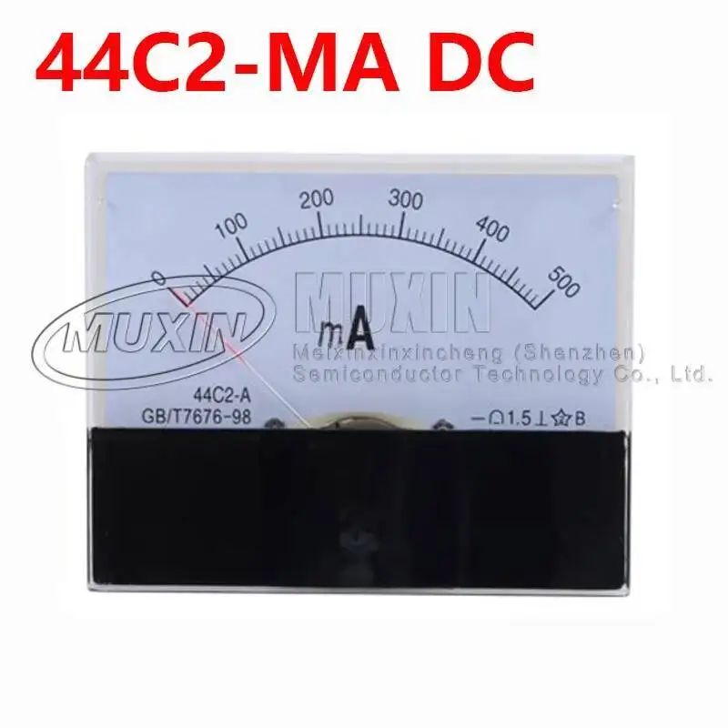 44C2 1mA 2mA 5mA 10mA 20mA 30mA 50mA 75mA 100mA 200mA 300mA 500mA DC Analog Current Test Meter Mechanical Header Ammeter