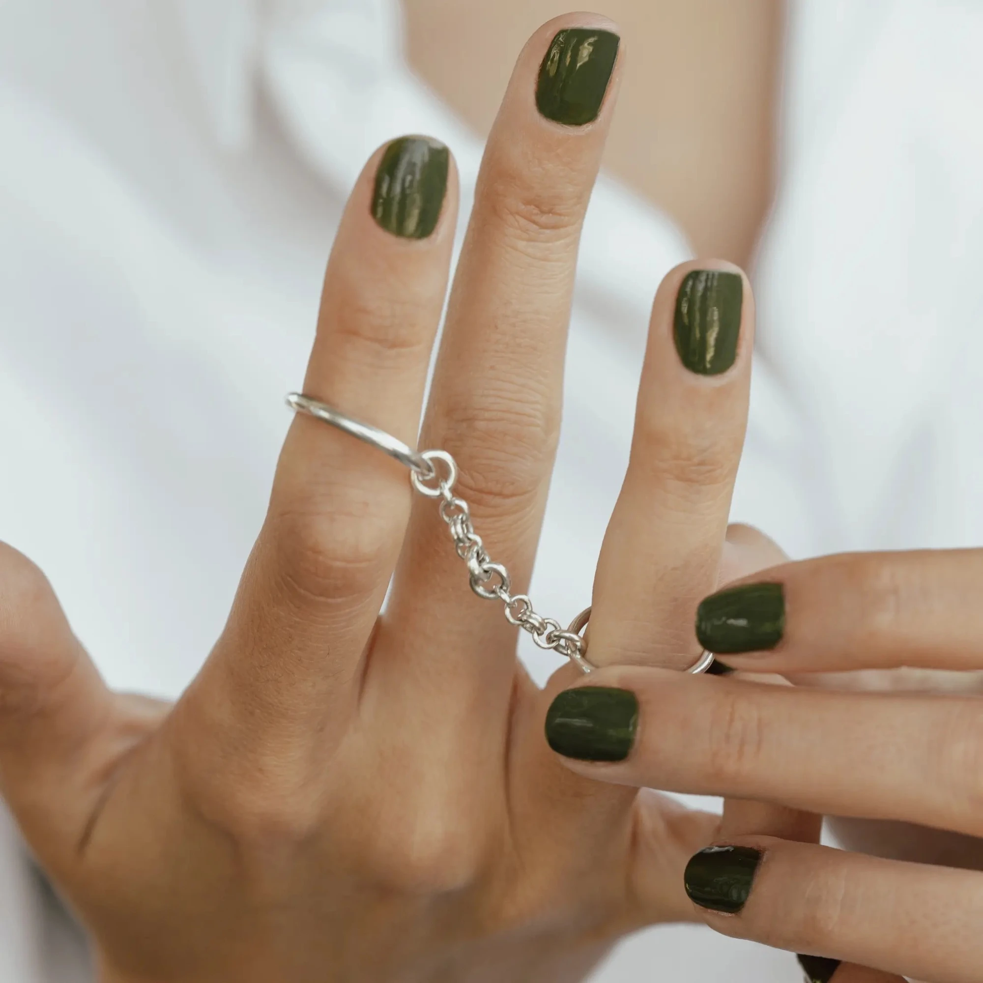 الفولاذ المقاوم للصدأ دائرة مزدوجة سلسلة مرتبطة خواتم الاصبع للنساء تكويم بوهو مجوهرات Anillos دي Acero غير قابل للأكسدة الفقرة Mujer
