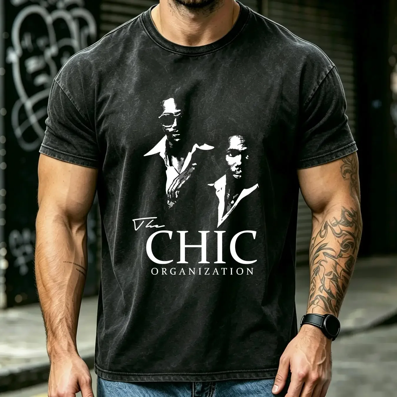 washed T Shirt Nile Rodgers Bernard Edwards s Chic Band Classic 70s Funk Music Retro vintage Washed Stylish Unisex graphic