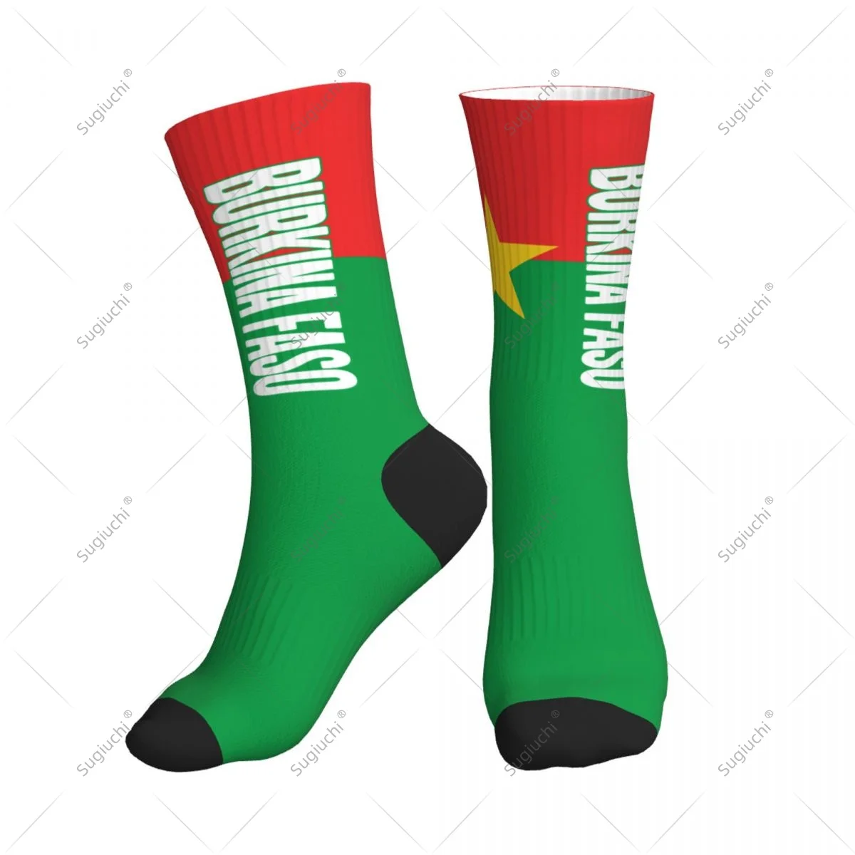 

Полиэстеровые носки до середины икры с 3D принтом флага Беркины Фасо для мужчин и женщин, кавайные носки, уличные носки для скейтборда