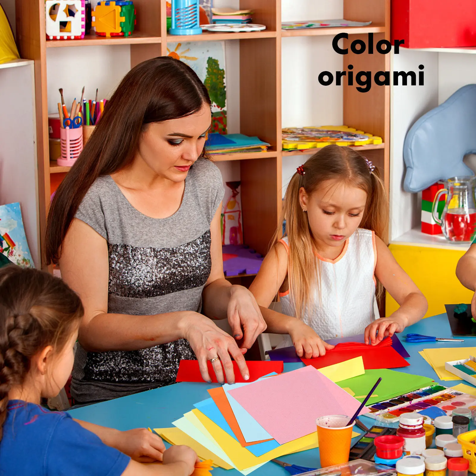 100 Sheets Origami Paper Cardstock Colored Assorted Craft Squares Colorful Textured Kit for