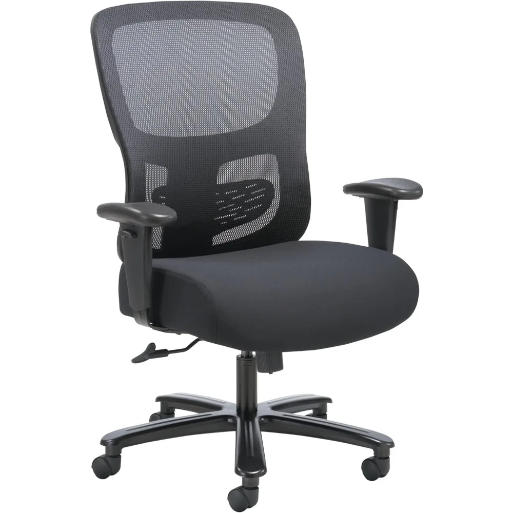 

Sadie Big and Tall Office Computer Chair, Height Adjustable Arms with Adjustable Lumbar, Black (HVST141).