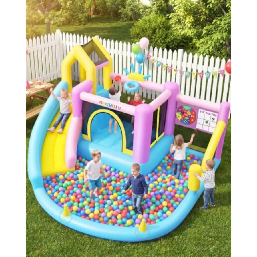 Inflatable Inflatable Bounce House for:PVC, Blue Red, Outdoor/Indoor Use with Slide, Splash Pool, Basketball Hoop, Climbing Wall Multi Puz - Aliexpress Deal