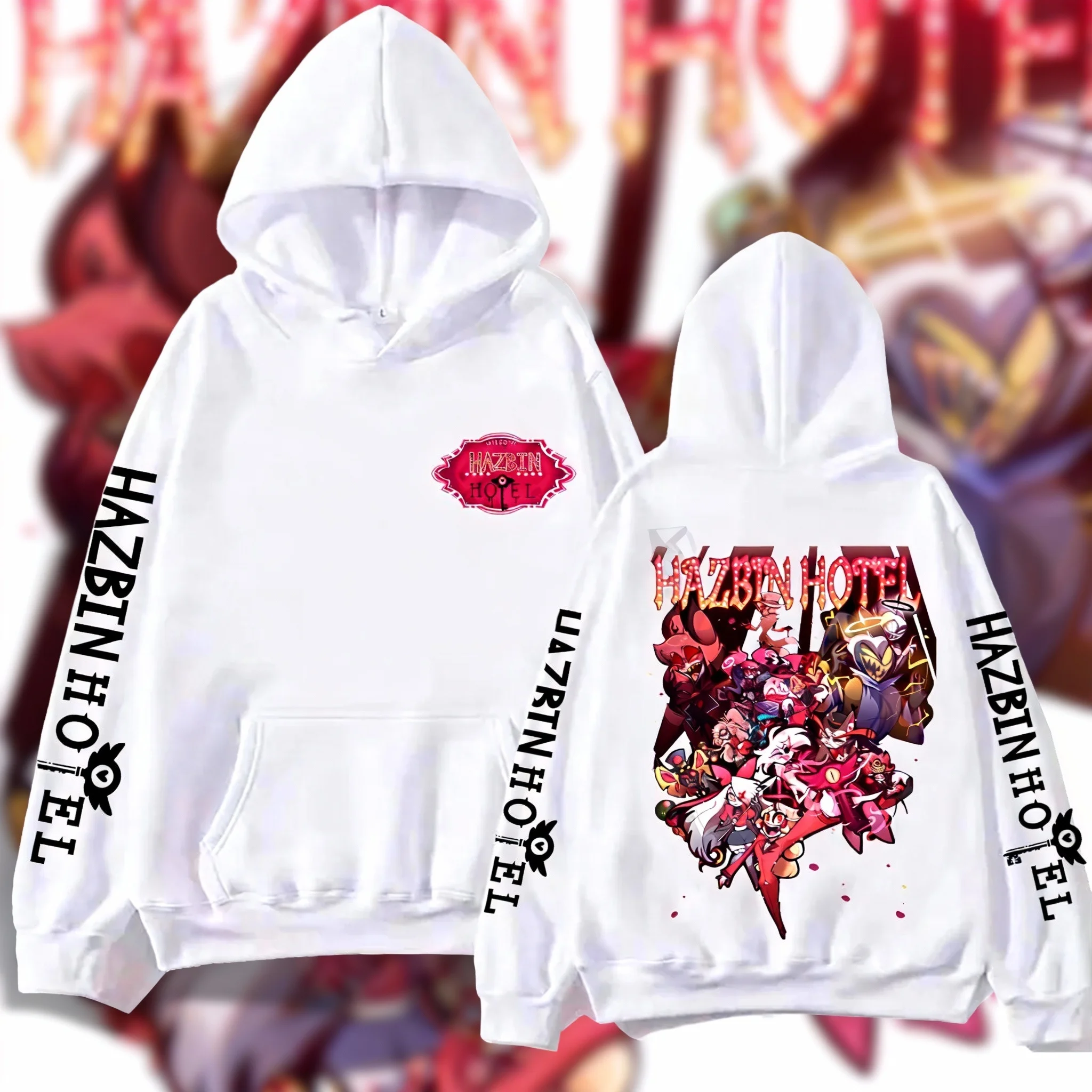 

Лидер продаж, готический темный анимационный веер, Тема Hell Inn, осенне-зимняя модная уличная толстовка для взрослых и детей, подарок