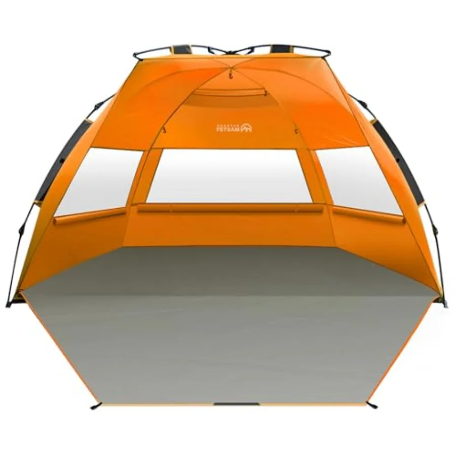 

OutdoorMaster Beach Tent Sun Shelter for 3-4 Person Pop Up Beach Tent Easy Setup with Sandbags Portable Sun Shade Canopy with C