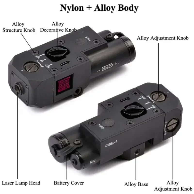 M300A M600C LED Scout Light CQBL-1 Dual Color Dot Laser Airsoft Tactical Accessory For Outdoor 20mm Standard Rail