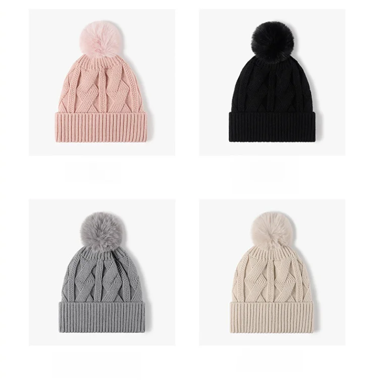 Men's winter knitted with thick velvet for warmth, running and hiking women's woolen hat, brimless hat_voghion.com