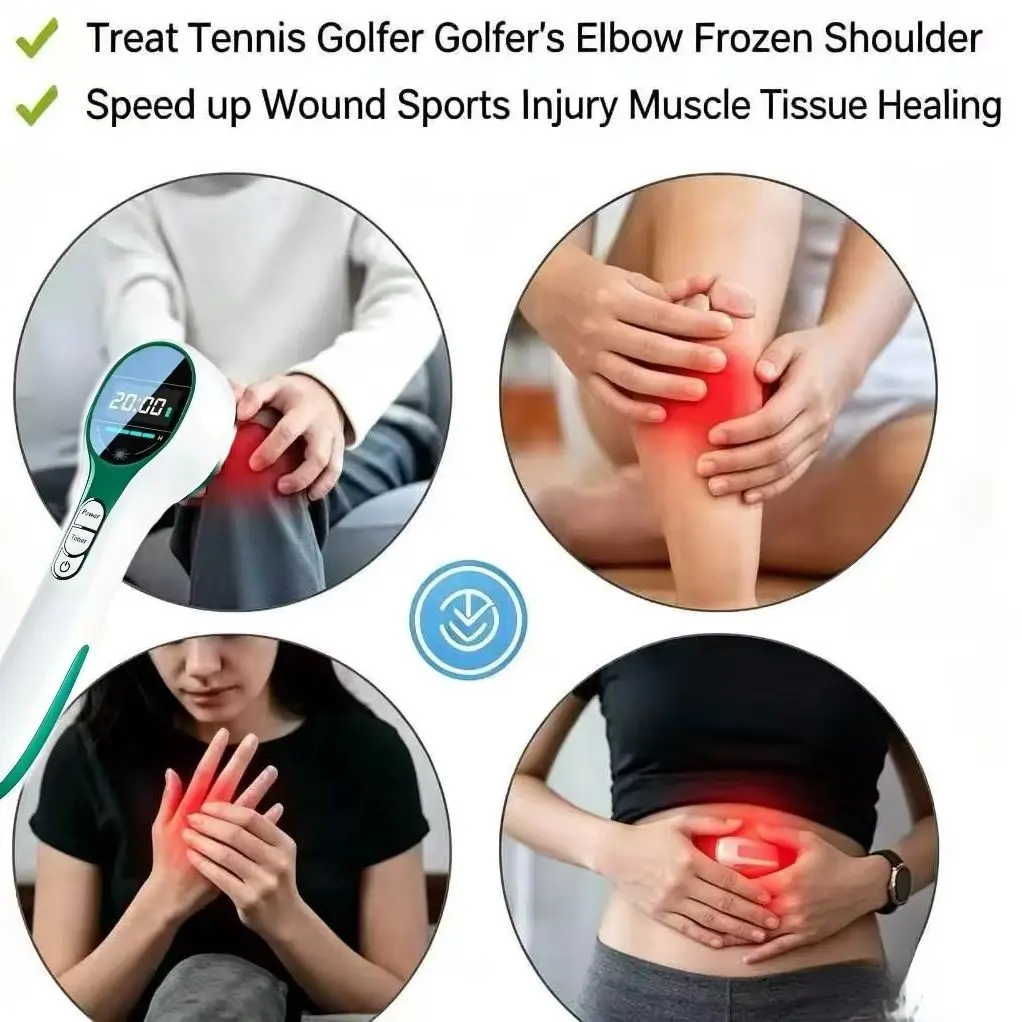 670mW Smart Cold Laser Therapy Device 808nm 650nm Adjustable Physio Massager for Pain Relief Recovery