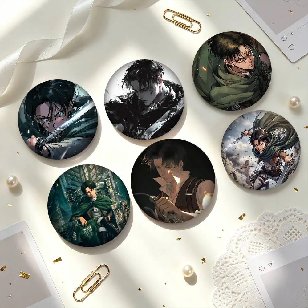 L-Levi A-Ackerman Attack on Titan  25 32 44 58 75mm Badges Personalized Round Brooches Pins Accessory Gift