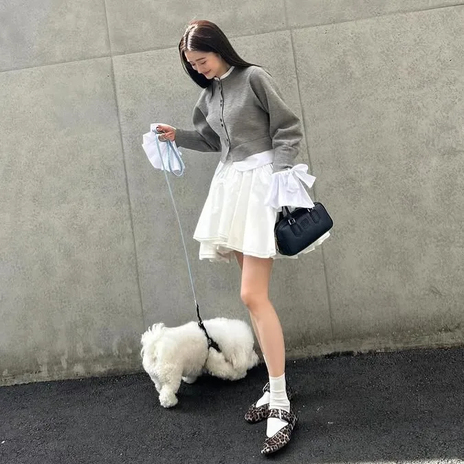 Japanese New White Elastic Waist Sweet Skirts Women's High Waist Irregular Fluffy Short Skirts Ladies Daily Fashion Casual Skirt