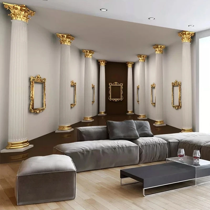 Customized products 3D Wallpaper European Style Rome Column Gallery Exhibition Hall Photo Mural Living Room Sofa Background Wall