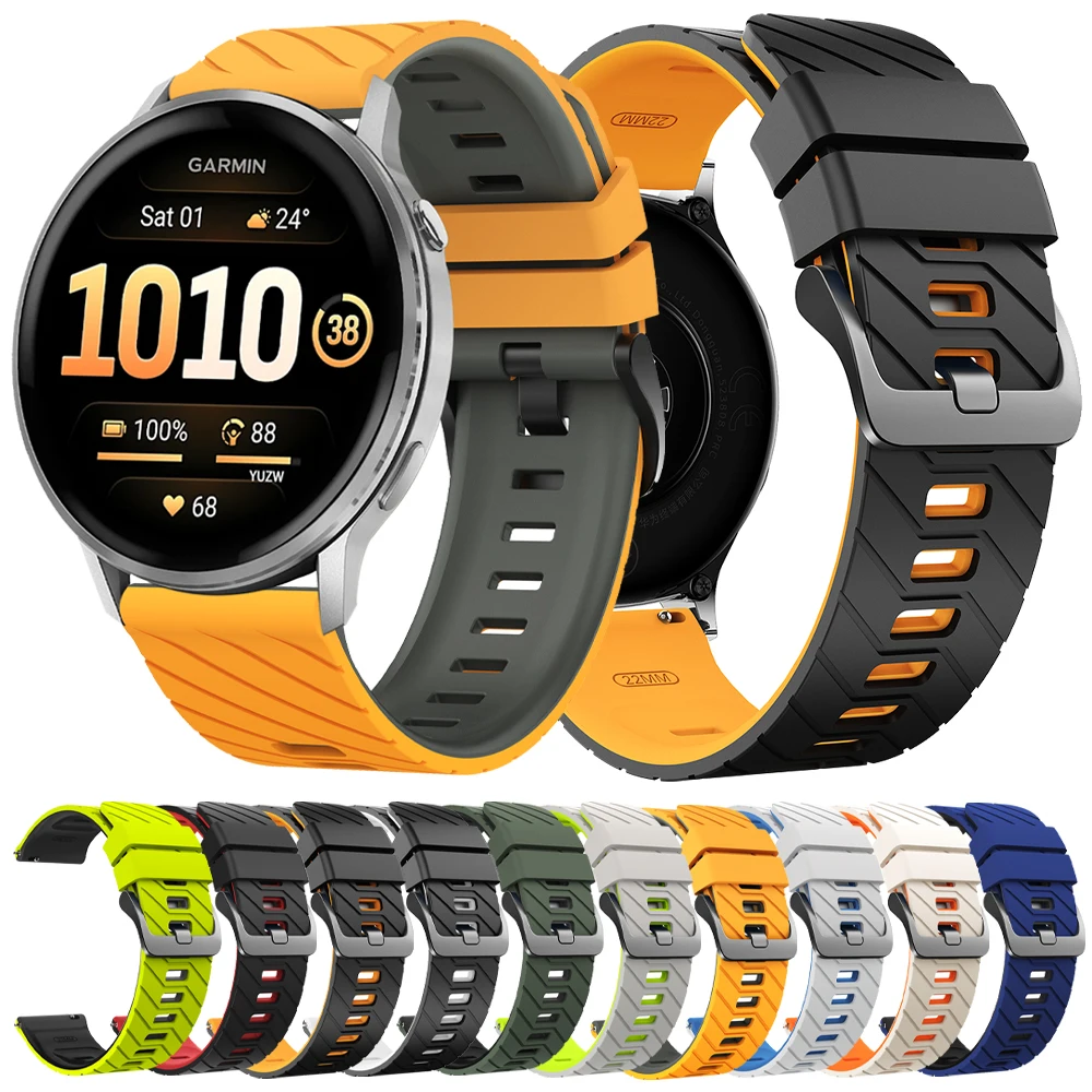 22 mm Silikonarmband für Garmin Venu 4 45 mm Uhrenarmbänder für Garmin Venu 3 2 Forerunner 570 47 mm 265 255 M Vivoactive 4 Armbänder