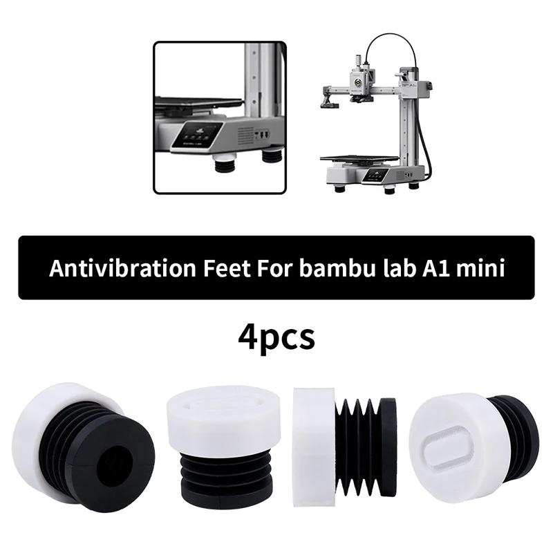 

4 шт. для Bambu Lab A1 Mini 3D-принтер, антивибрационная подушечка для ног, противоскользящая, противоударная, пыленепроницаемая, резиновая подставка для ног, детали