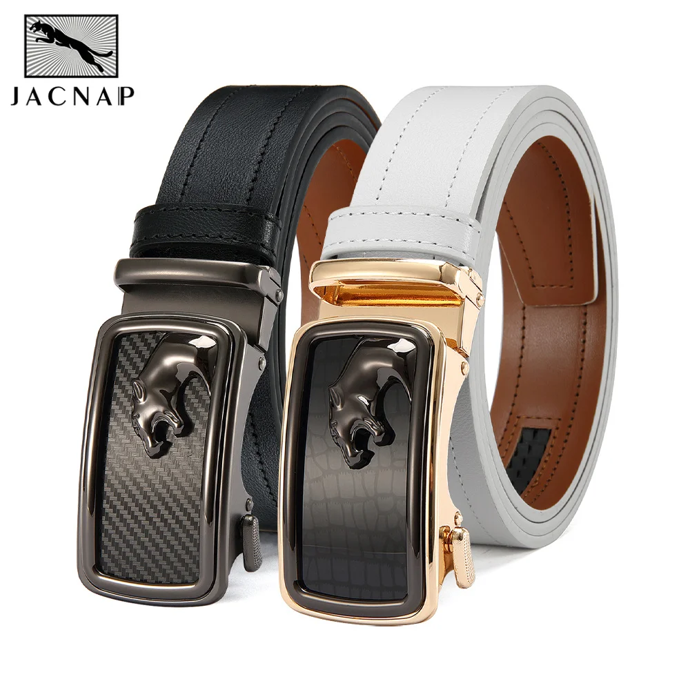 2PCS Men's Leather Belt Men's High-quality Business Belt Automatic Buckle Fashionable Ratchet Belt Can Be Adjusted Freely