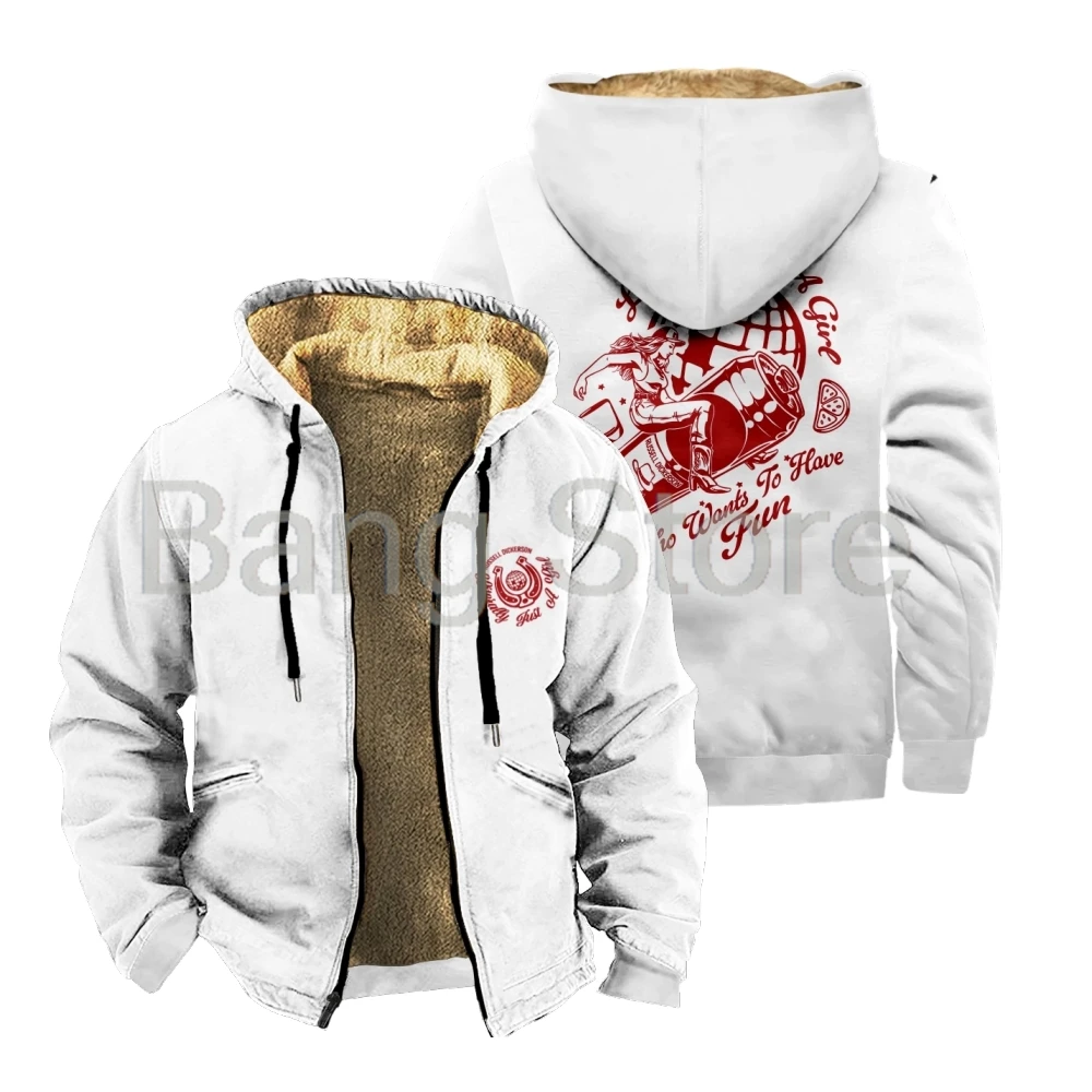 

Russell Dickerson Just A Girl Zipper Jacket Unisex Long Sleeve Thickened Winter Parka Streetwear Coat