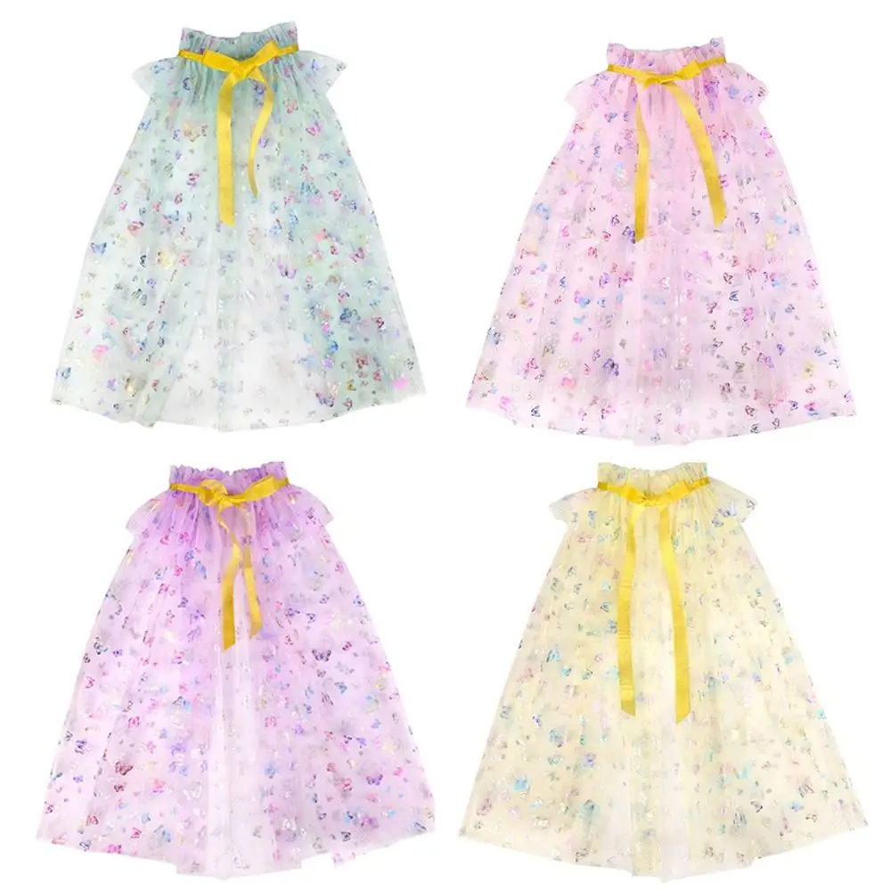 Nueva capa de princesa con lentejuelas para niñas, capa bonita de malla para disfraz de niños, capa de tul para Cosplay dulce para niñas, accesorio de rendimiento