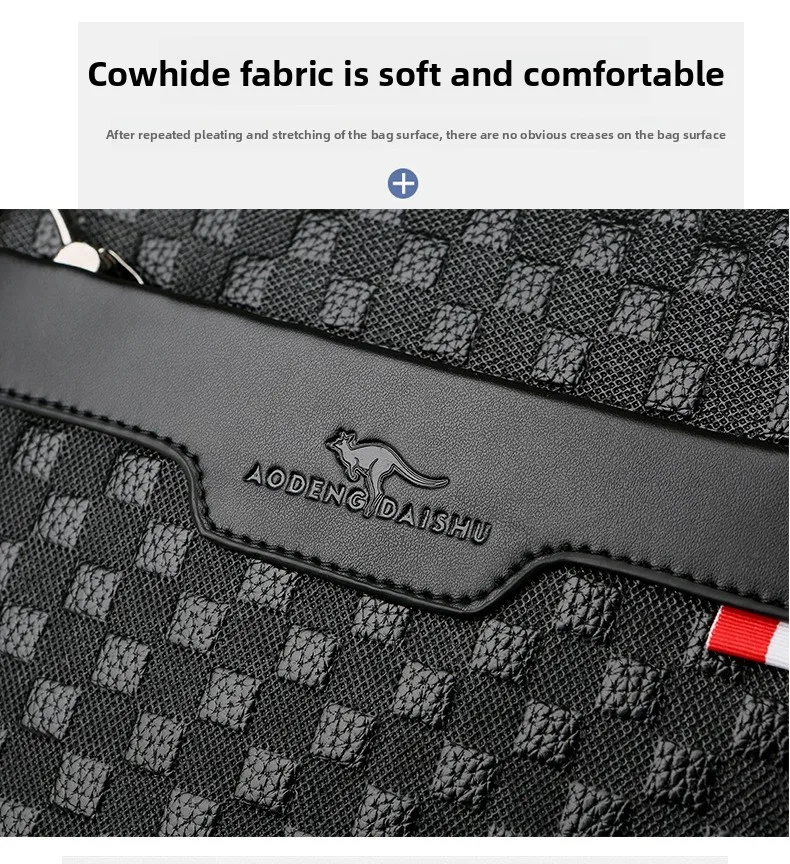 Echte Oberschicht aus Rindsleder für Herren, einzelne Umhängetasche, 2025, neuer Stil, männlich, lässig, Business-Tasche – Detail 5