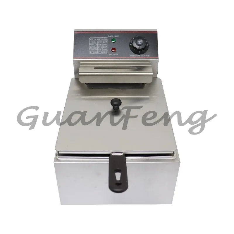 Commercial Countertops Stainless Steel Electric Double Can Double Basket Chip Fryer Kitchen Equipment